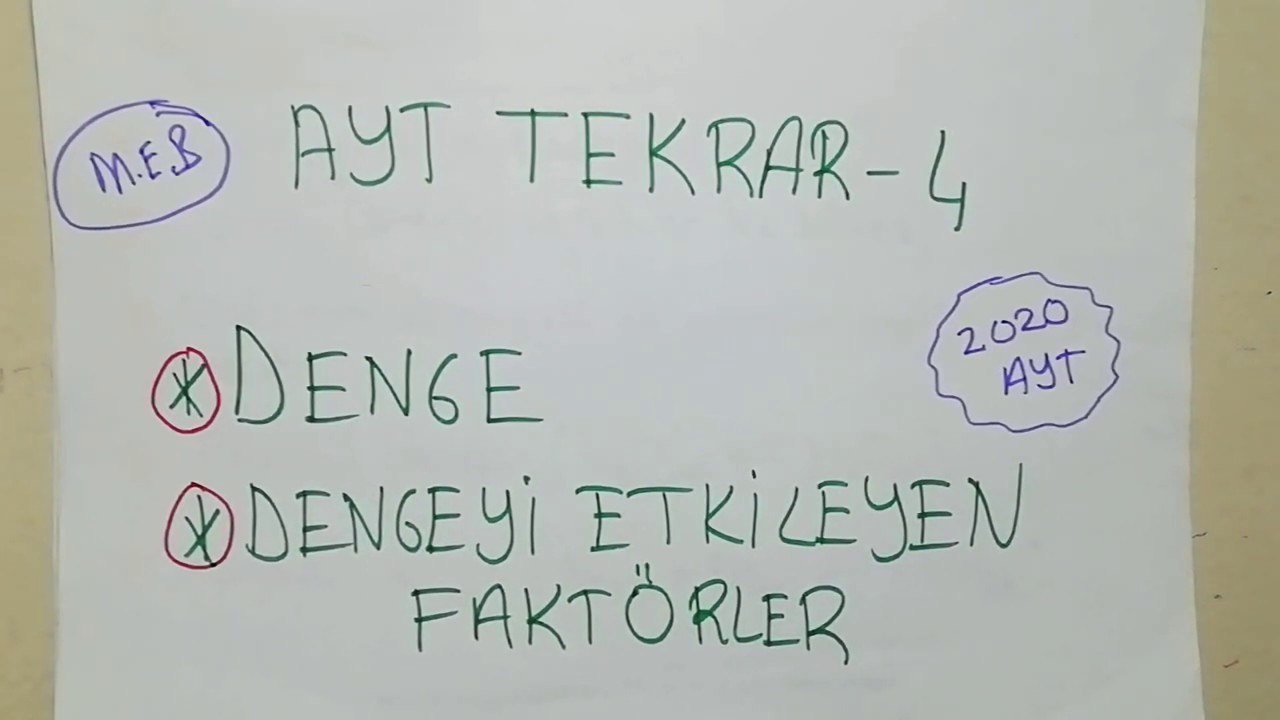 AYT TEKRAR-4 DENGE VE DENGEYİ ETKİLEYEN FAKTÖRLER