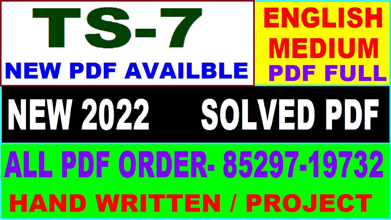 ts 7 solved assignment 2022-23 / ts 7 solved assignment in English / ignou ts 7