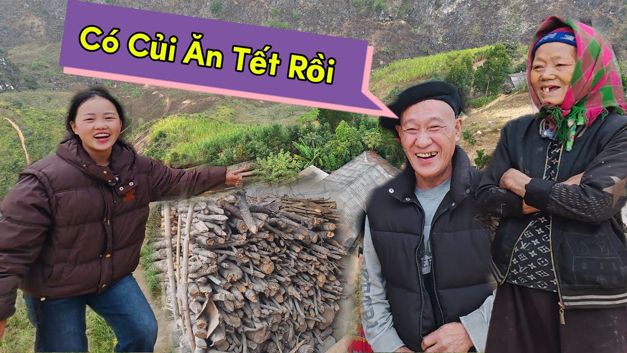 Ông Bà Vui Mừng Được Cháu Gái Pà Mua Củi Ăn Tết.!