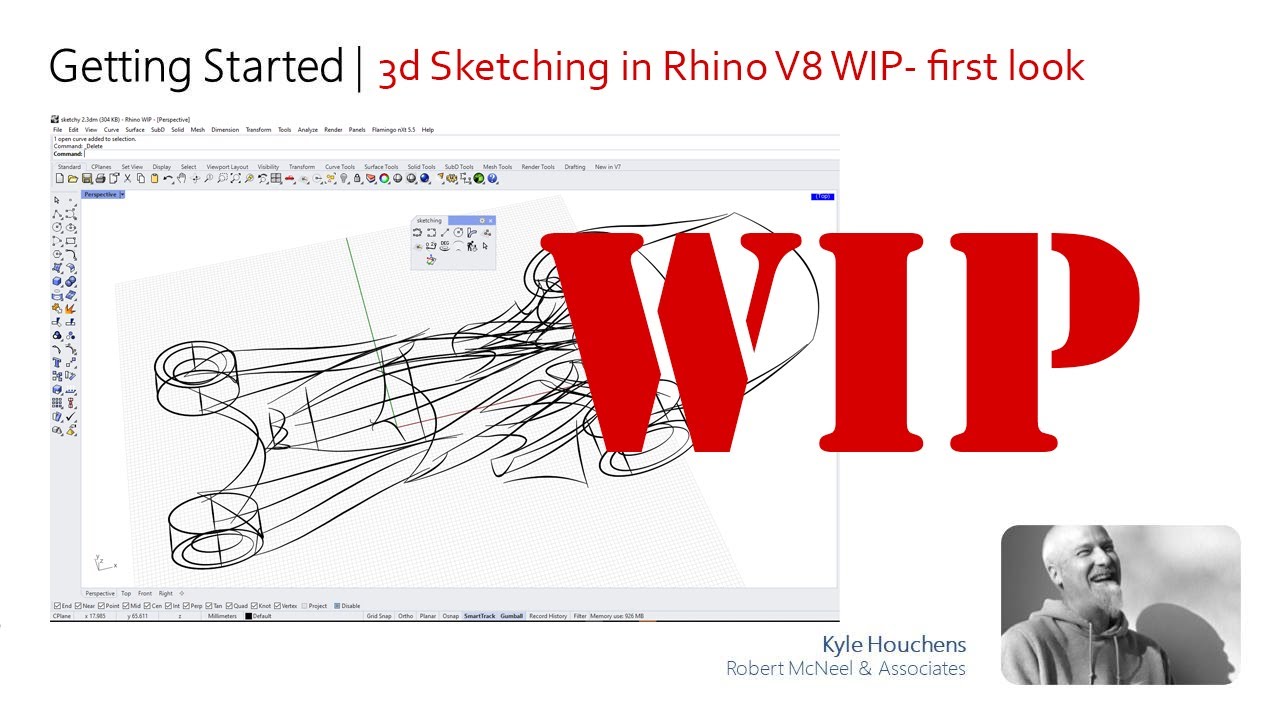 Rhino 8 wip- 3d sketching 1st look