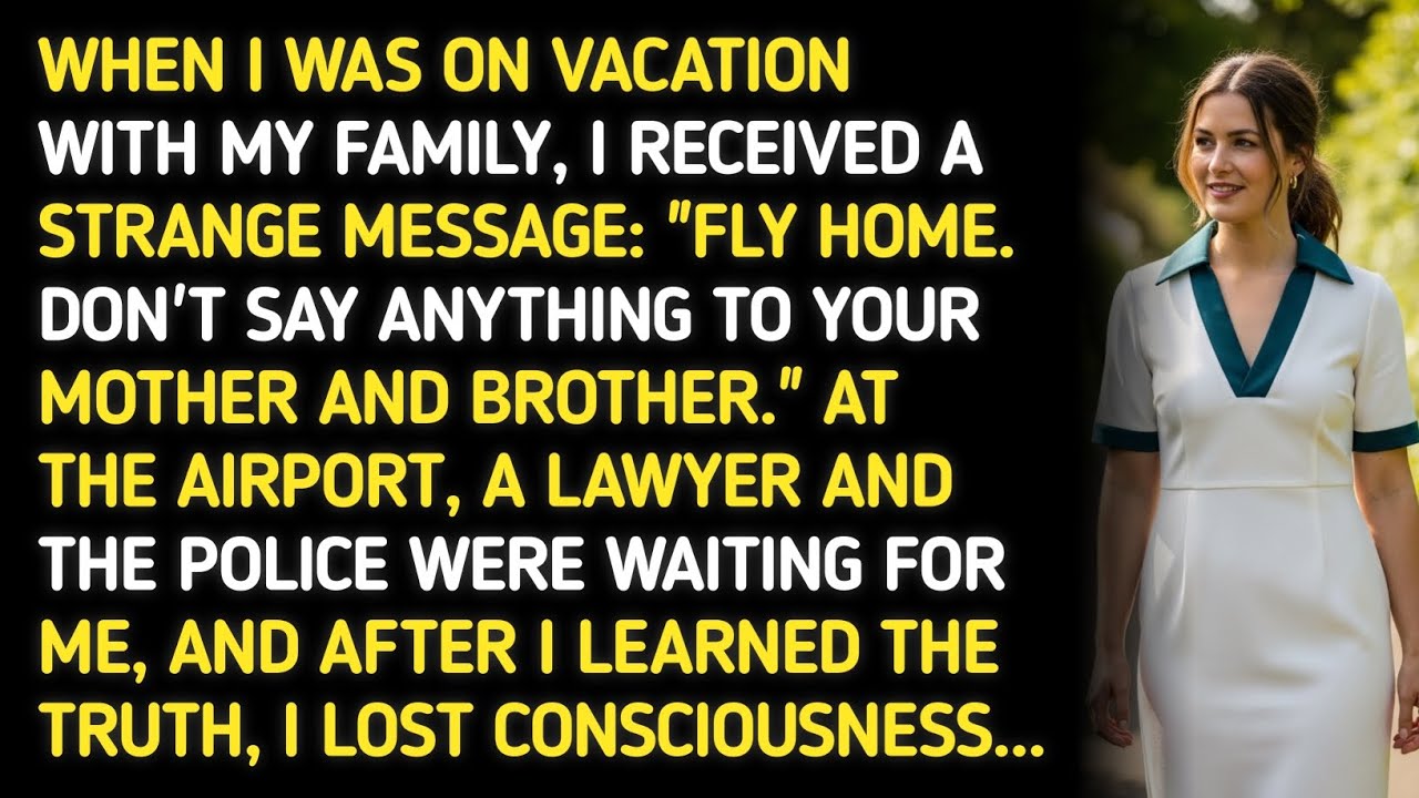 WHEN I WAS ON VACATION WITH MY FAMILY, I RECEIVED A STRANGE MESSAGE: “FLY HOME. DON’T SAY ANYTHING