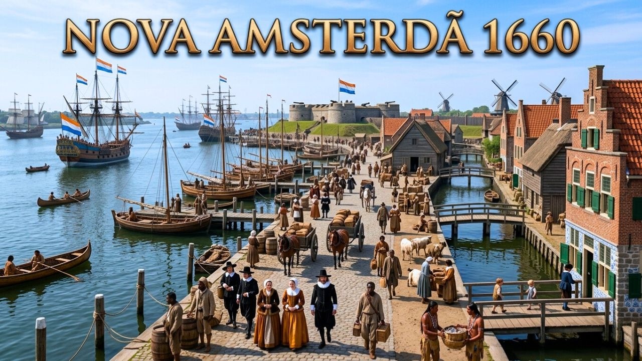 NOVA AMSTERDÃ 1660 (RECONSTRUÇÃO IA)