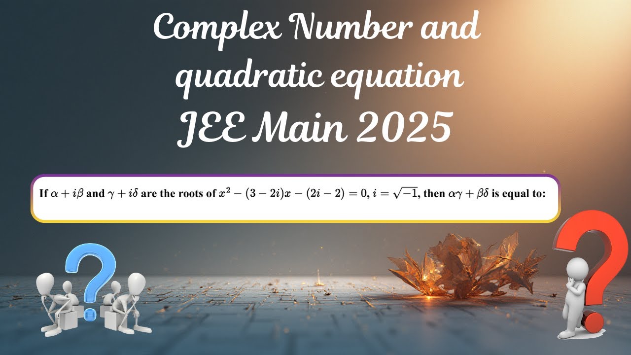 If 𝛼+i𝛽 and 𝛾+i𝛿 are the roots of x^2−(3−2i)x−(2i−2)=0,i=√(−1), then 𝛼𝛾+𝛽𝛿 is @MathsbyChauhanSir