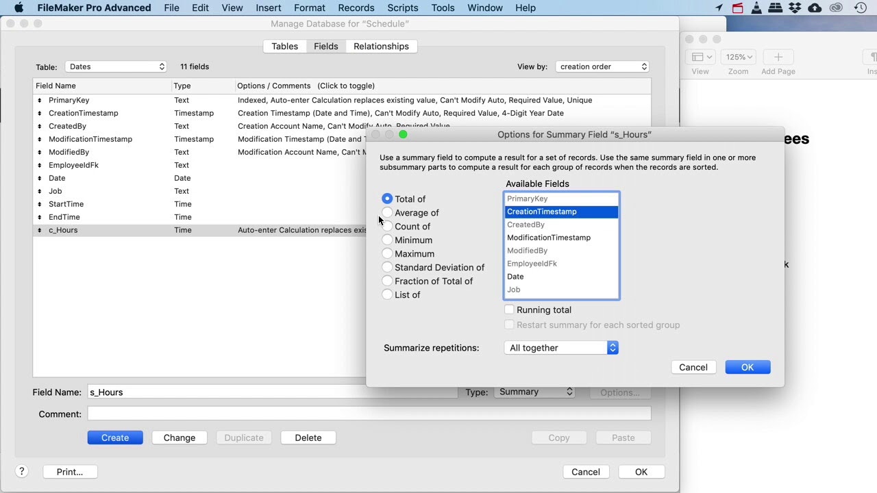 Scheduling crew or employees - Filemaker Pro