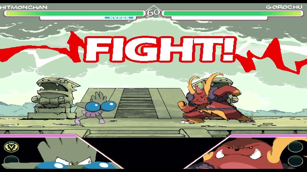 Defeating Gorochu with Hitmonchan [Pokémon Close Combat]