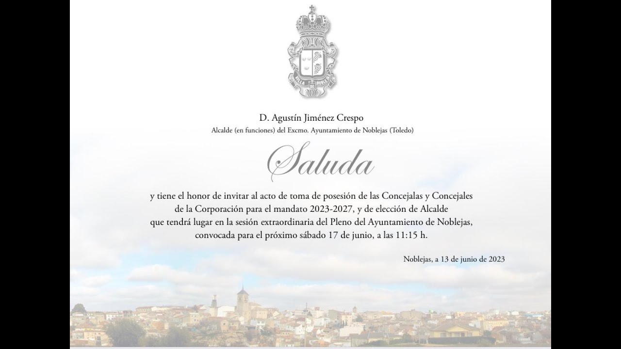 Acto de constitución corporación municipal Noblejas 2023-2027.