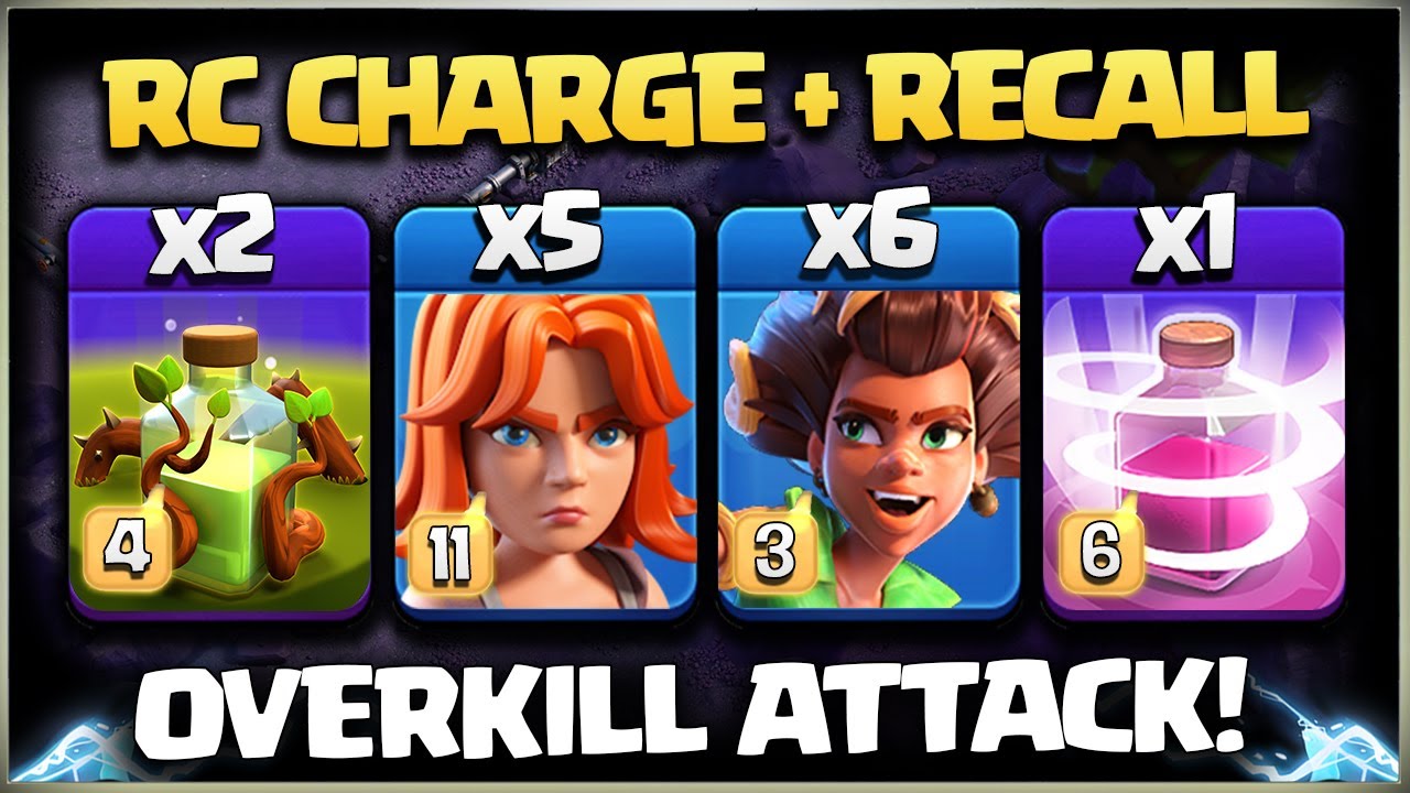 RC CHARGE Recall + Root Riders Are UNSTOPPABLE! New Th17 Root Rider Attack🔥TH17 Attack Strategy coc🎉
