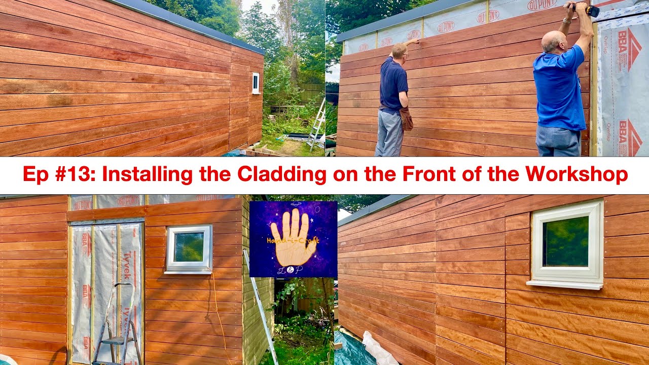 Fitting Cladding to the Front of the Workshop (Ep #13: Modular Designed Workshop / Garden Room)