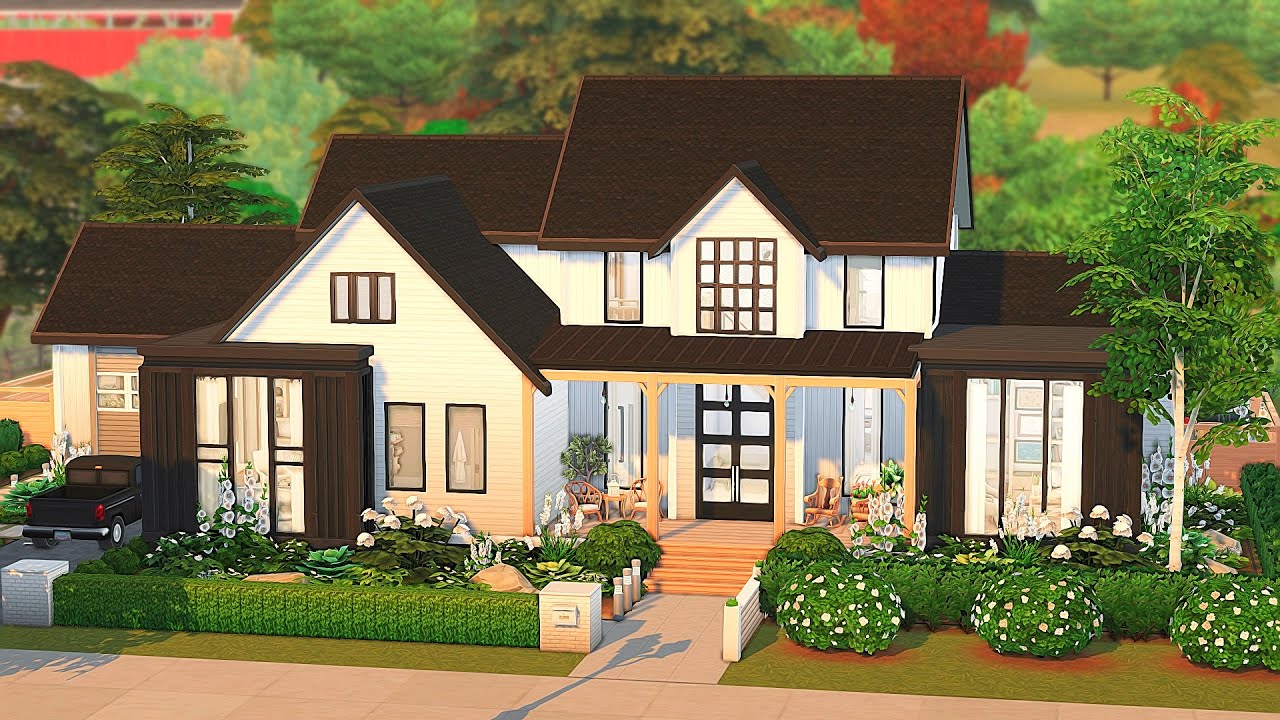 БОЛЬШОЙ СОВРЕМЕННЫЙ СЕМЕЙНЫЙ ФЕРМЕРСКИЙ ДОМ 💕 | The Sims 4 Быстрая сборка