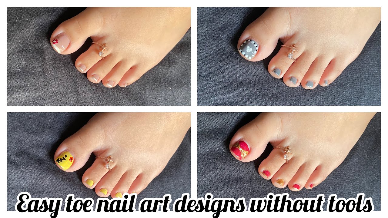 Easy toe nail art designs without tools || Nail art designs 2022