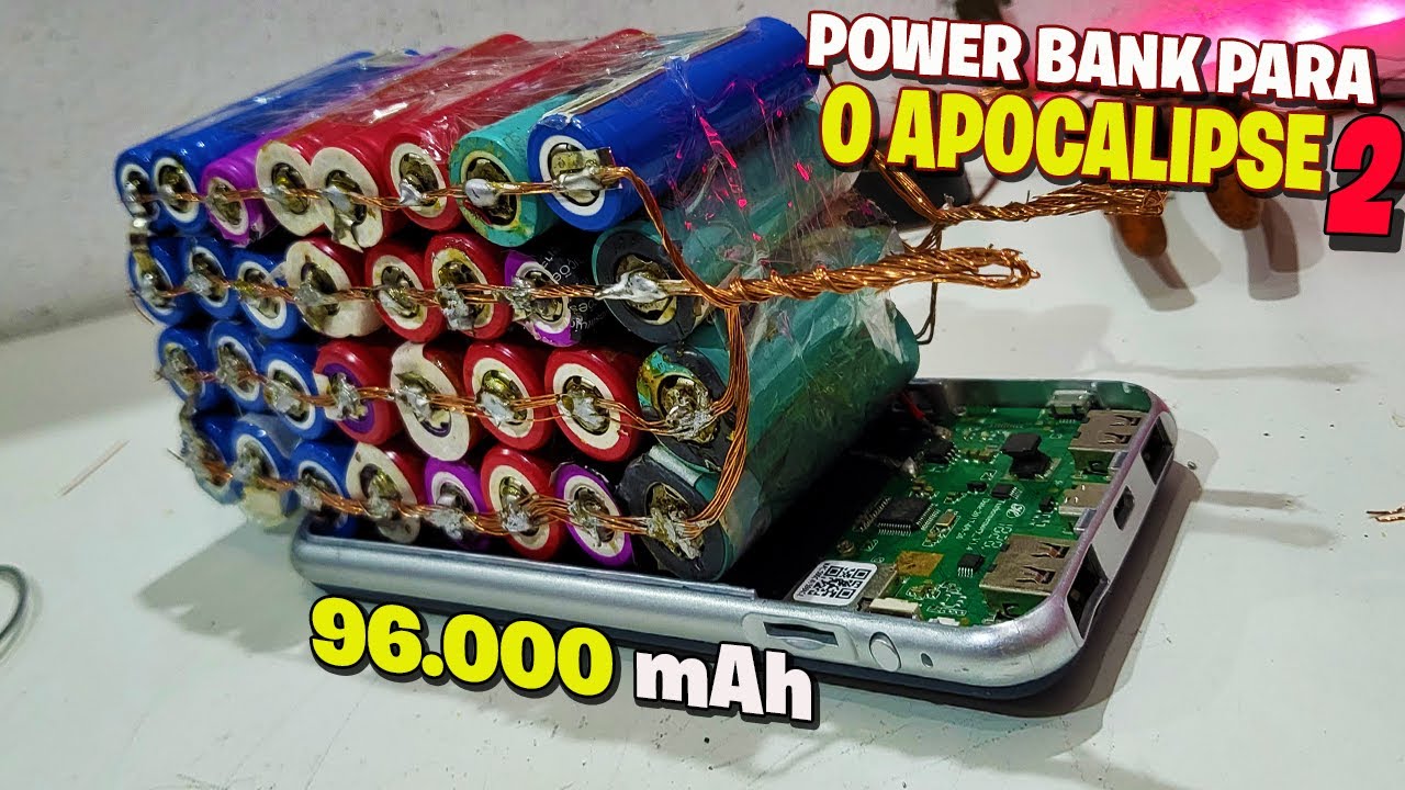 FIZ UM POWER BANK COM BATERIAS DE NOTEBOOK  DE 96,000 mah