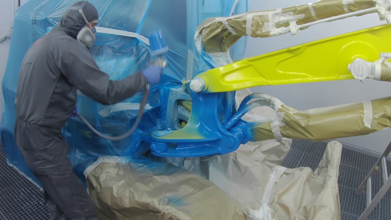 Bagger Lackierung ||| Excavator Paint ||| Покраска экскаватора