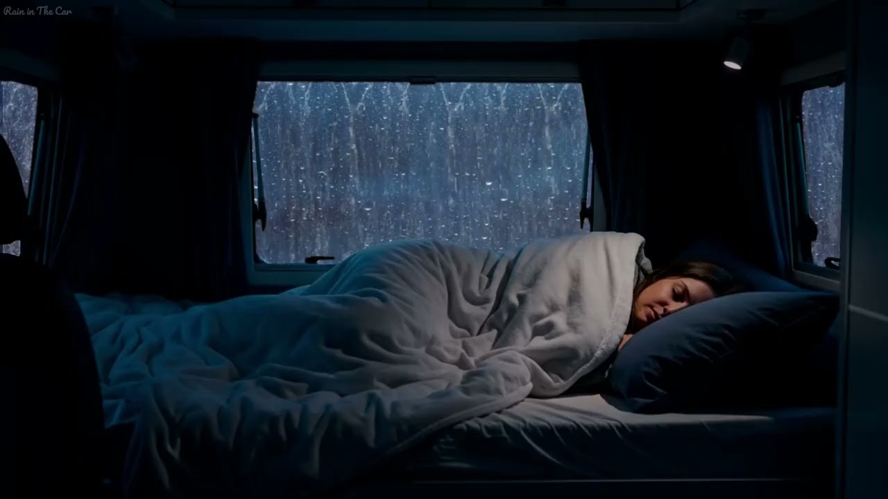 Fall Asleep Fast 🚗 Rain Sounds in Car with Thunder, Heavy Rain Sounds for Sleeping & Deep Relaxation