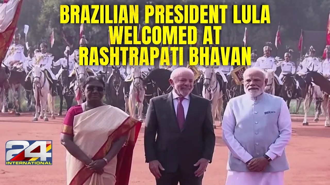 PM Modi and President Murmu Welcome Brazilian President Lula at Rashtrapati Bhavan |24 International