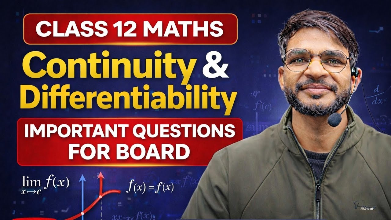 12 continuity and differentiability important questions for board exam #cbse#rbse#icse#continuity#