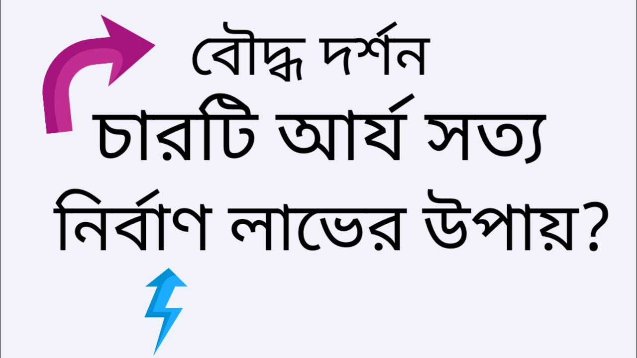 Buddhist Philosophy, Noble Truth, Nirvana, বৌদ্ধ দর্শন, নির্বাণ লাভের উপায়, ভারতীয় দর্শন, লেকচার-৩