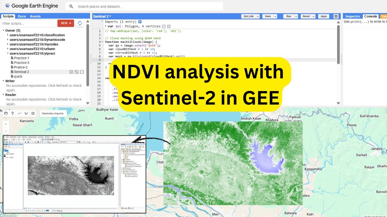 Анализ NDVI с помощью Sentinel-2 в GEE | Руководство по движку Google Earth
