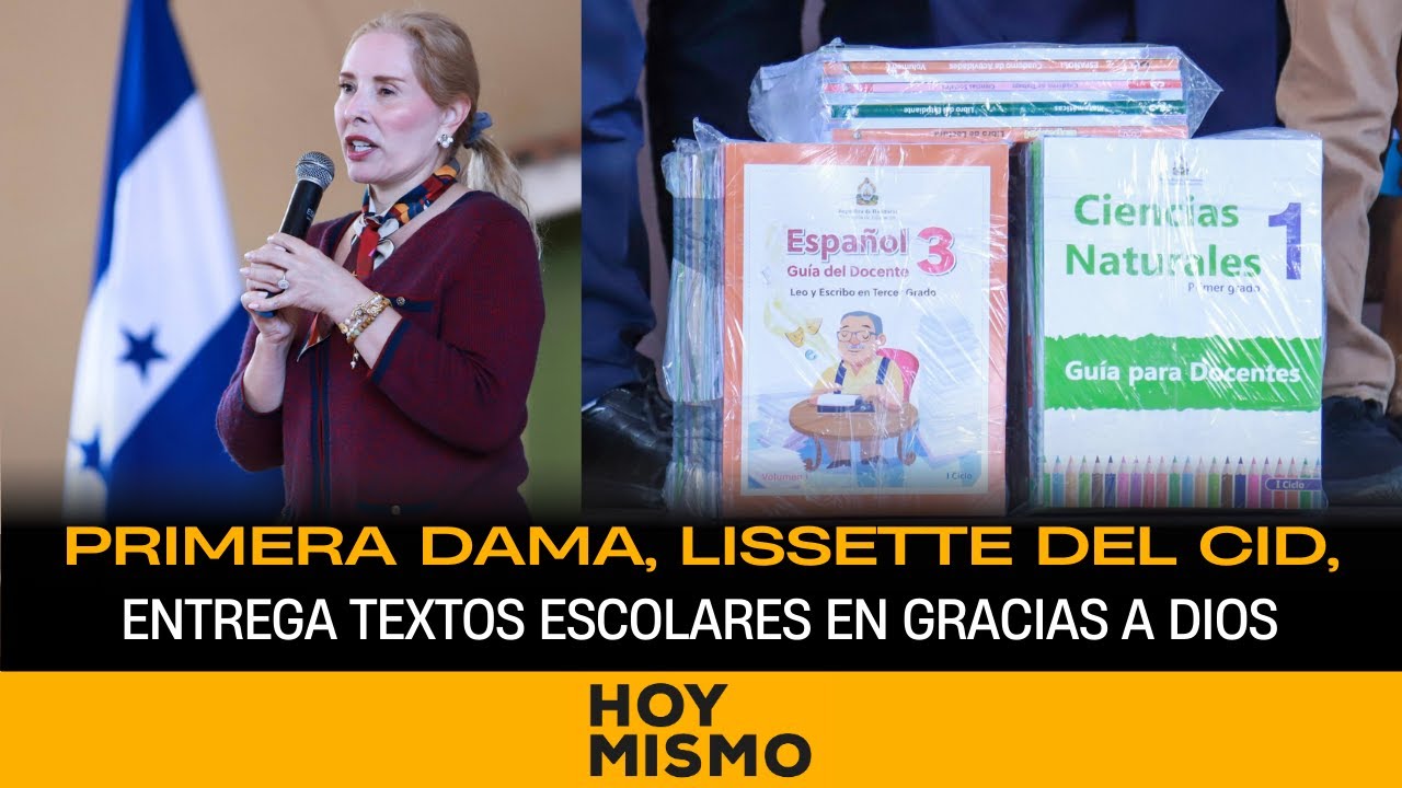 Primera Dama, Lissette del Cid, entrega textos escolares en Gracias a Dios