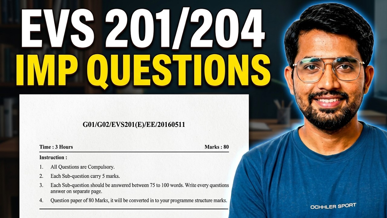 YCMOU - EVS 201 IMP QUESTIONS | EVS 201 PAPER FORMAT | EVS 201 QUESTION PAPER | YCMOU EXAM MAY 2023