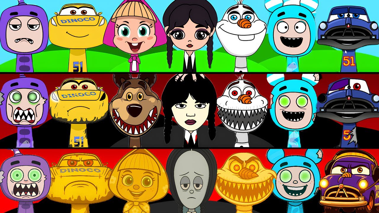 Incredibox Sprunki OC Phase 1 to Phase 3 Wednesday, Jeff (Oddbods), Lulu (Oddbods), Olaf (Frozen)