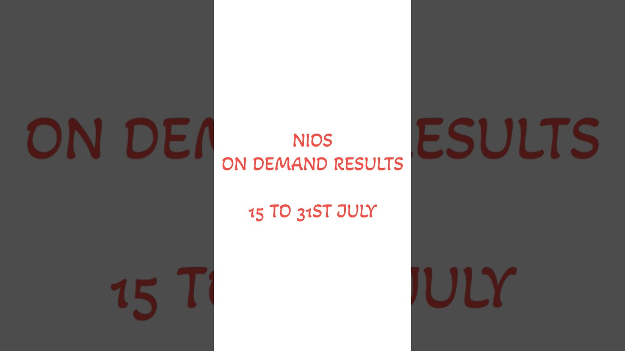 🔥 NIOS On Demand Results 2025 OUT | Check Your Result Now!