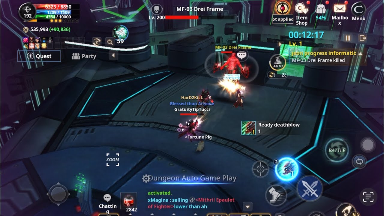 Auto dungeon afk farm Maquinas Outpost/CABAl infinite combo seaPH