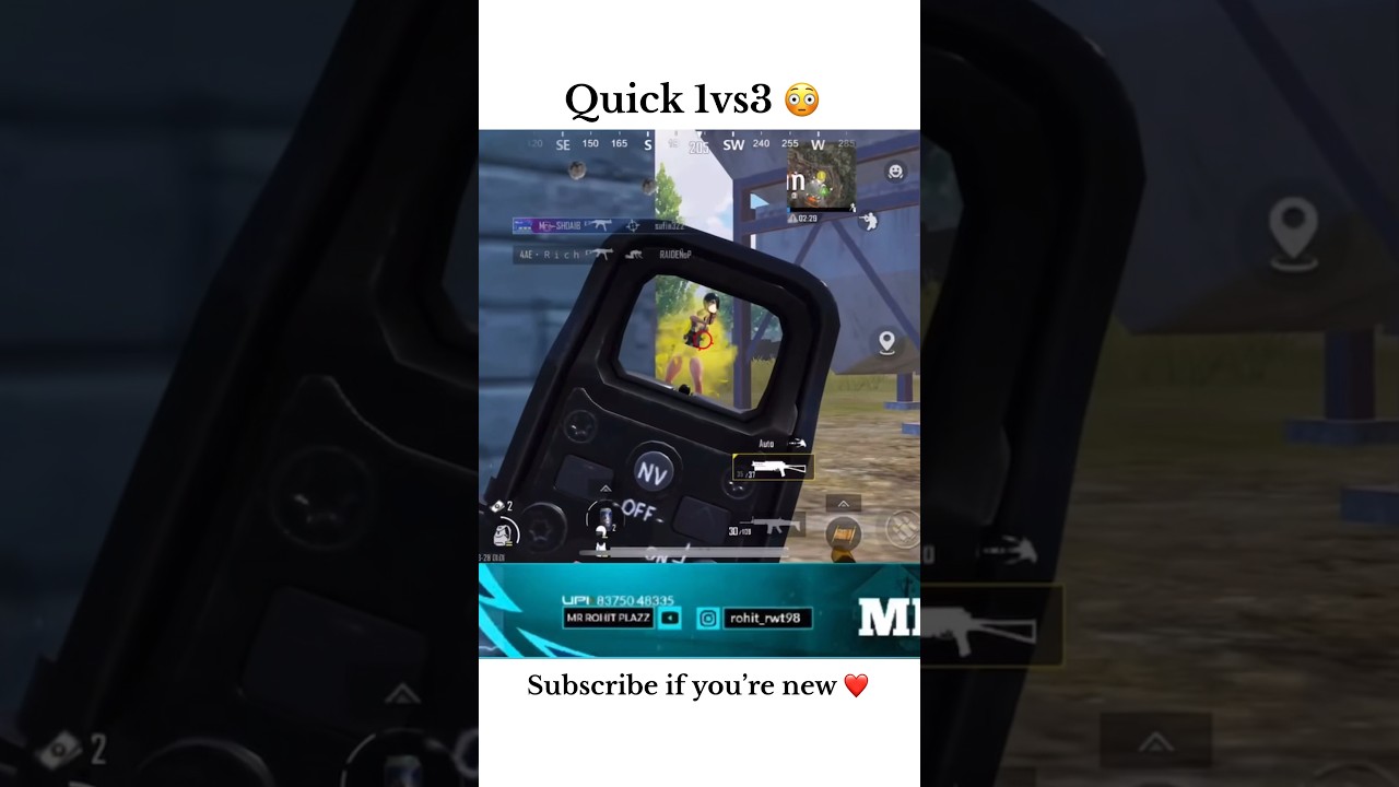 Quick 1vs4🔥 #shortsfeed #pubgmobile #shorts  #bgmi #short #viral #mrrohitislive