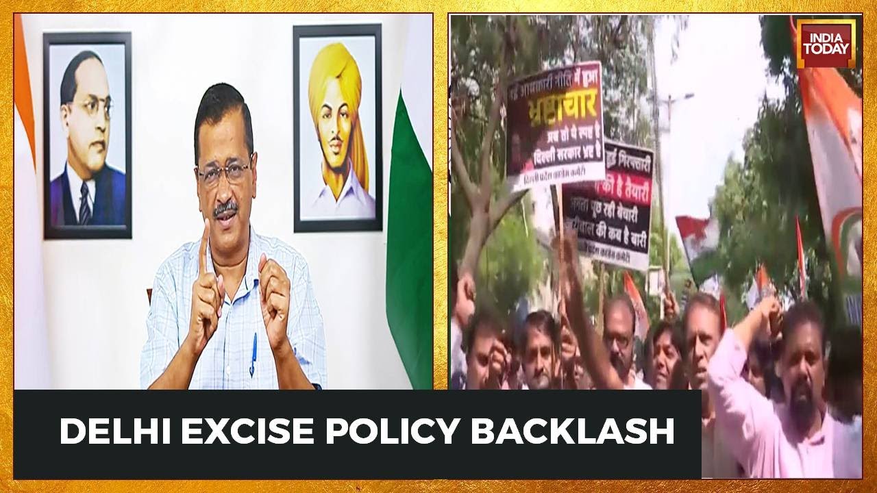 Mega Showdown Over Delhi Liquor Policy; BJP & Congress Stage Dharna Outside AAP Office
