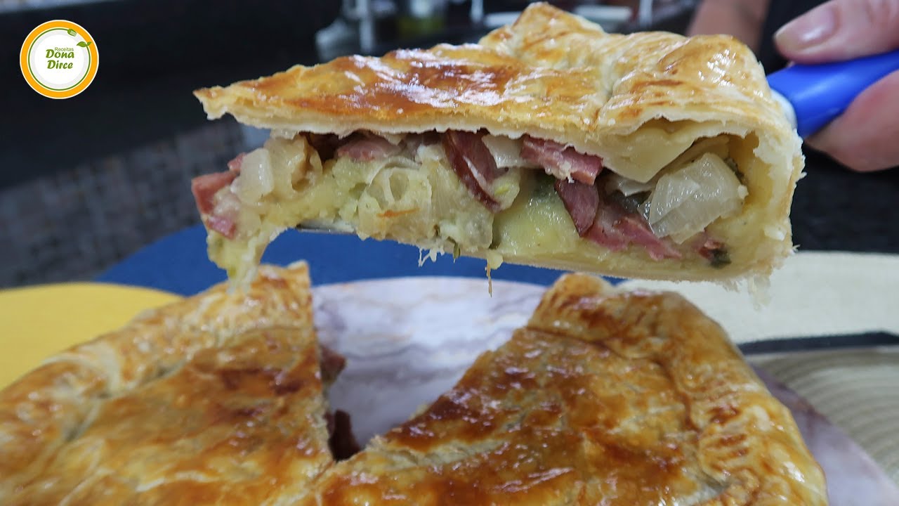 ATÉ MEU FILHO FAZ ESTA TORTA | TORTA CREMOSA DE CALABRESA | TORTA DE MASSA FOLHADA DE CALABRESA #768