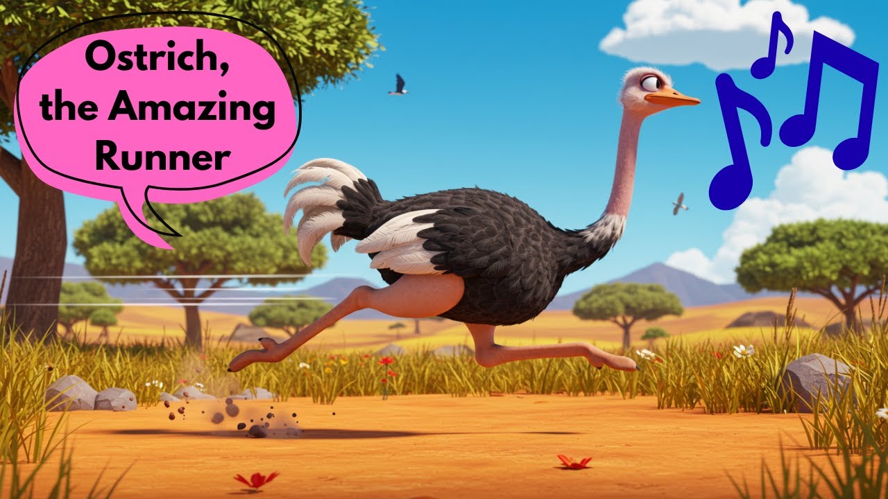 Ostrich, the Amazing Runner / Kids' songs / Animal songs for kids / Whiskers & Whistles