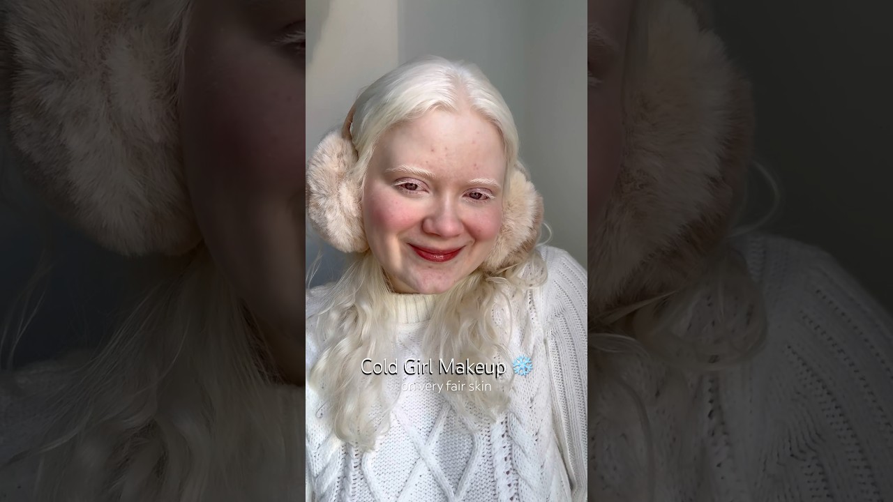 Cold Girl Makeup ❄️ on very fair skin #shorts