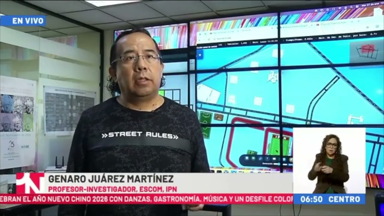 Simulador de tráfico con autómatas celulares en el IPN y Teposcolula. Canal ONCE