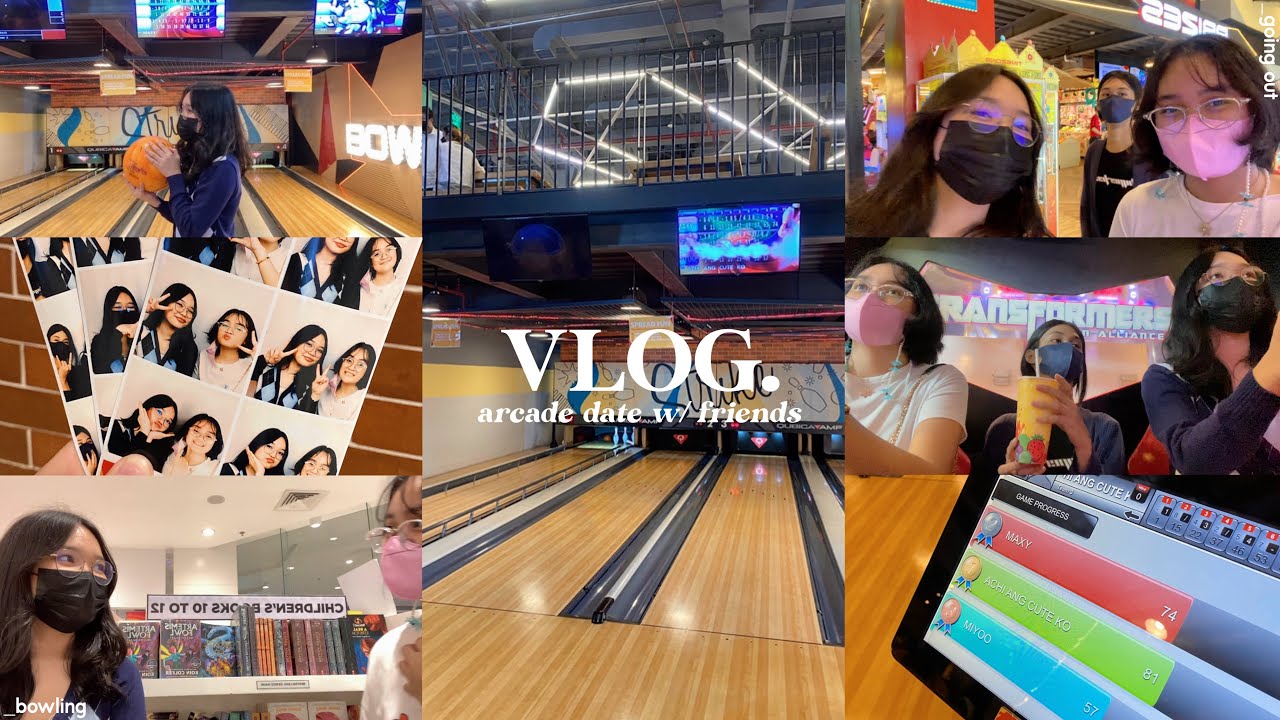 vlog: arcade date w/ my friends, bowling, going out ♡