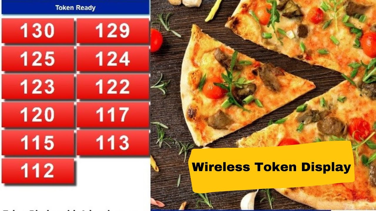Token Display System with Voice. Wireless System for Restaurants. Run Digital Advertisement Images.