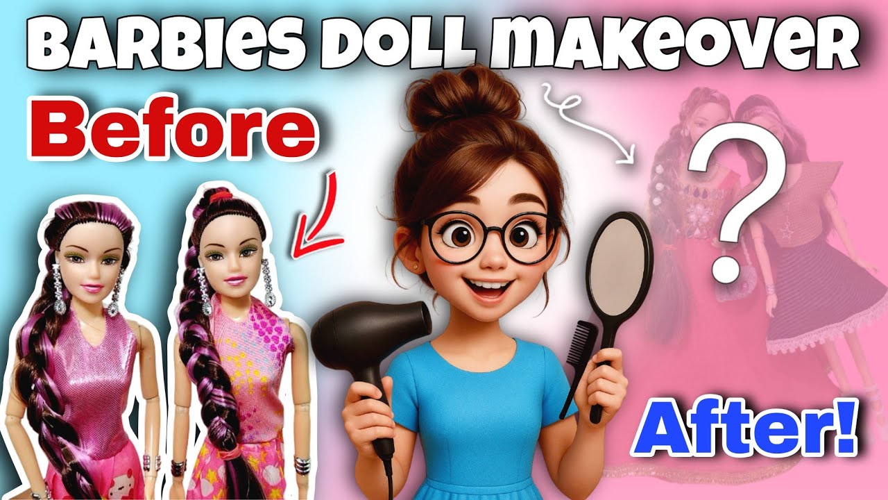 Barbies doll MAKEOVER ? 😱🩷 | Shifa Craft #creative #diy #handmade 