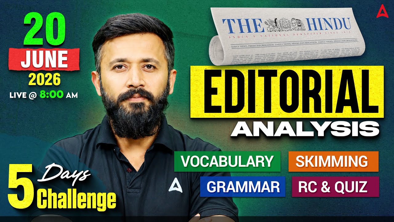 The Hindu Editorial Analysis | 20 June 2026 | English Vocabulary, Grammar & Skimming | By Parth Sir