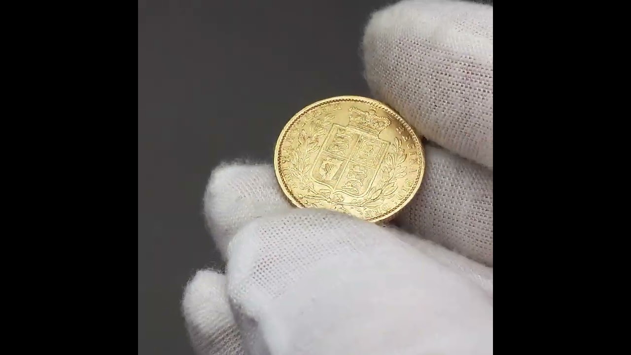 1850 Sovereign Victoria Gold Coin UK 1st portrait Shield