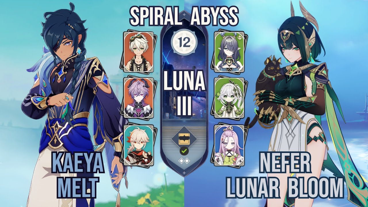 Kaeya Melt x Nefer Lunar Bloom | Spiral Abyss 6.2 / Luna III | Genshin Impact