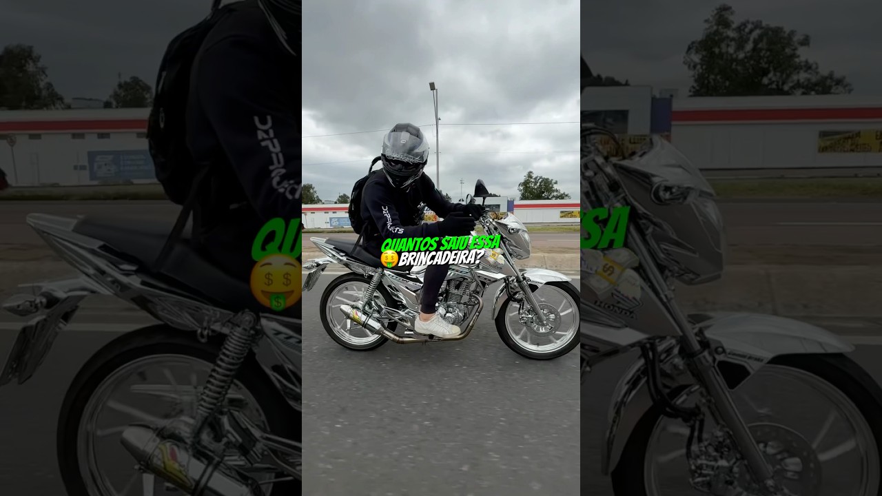 Primeiro teste da CG160 toda cromada, &uacute;nica Brasileira nas ruas 🇧🇷 #moto #cg #cromo