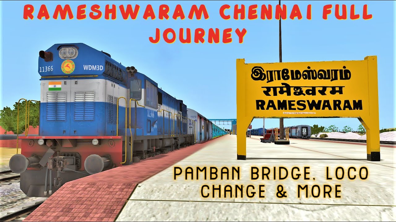 Rameshwaram Chennai Egmore Full Journey On board Humsafar Express in Indian Train Simulator