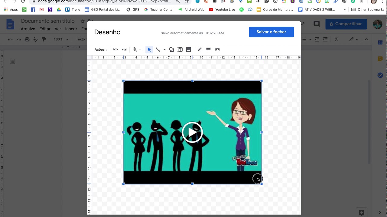 Como inserir um vídeo no Google Docs/ Documentos Google