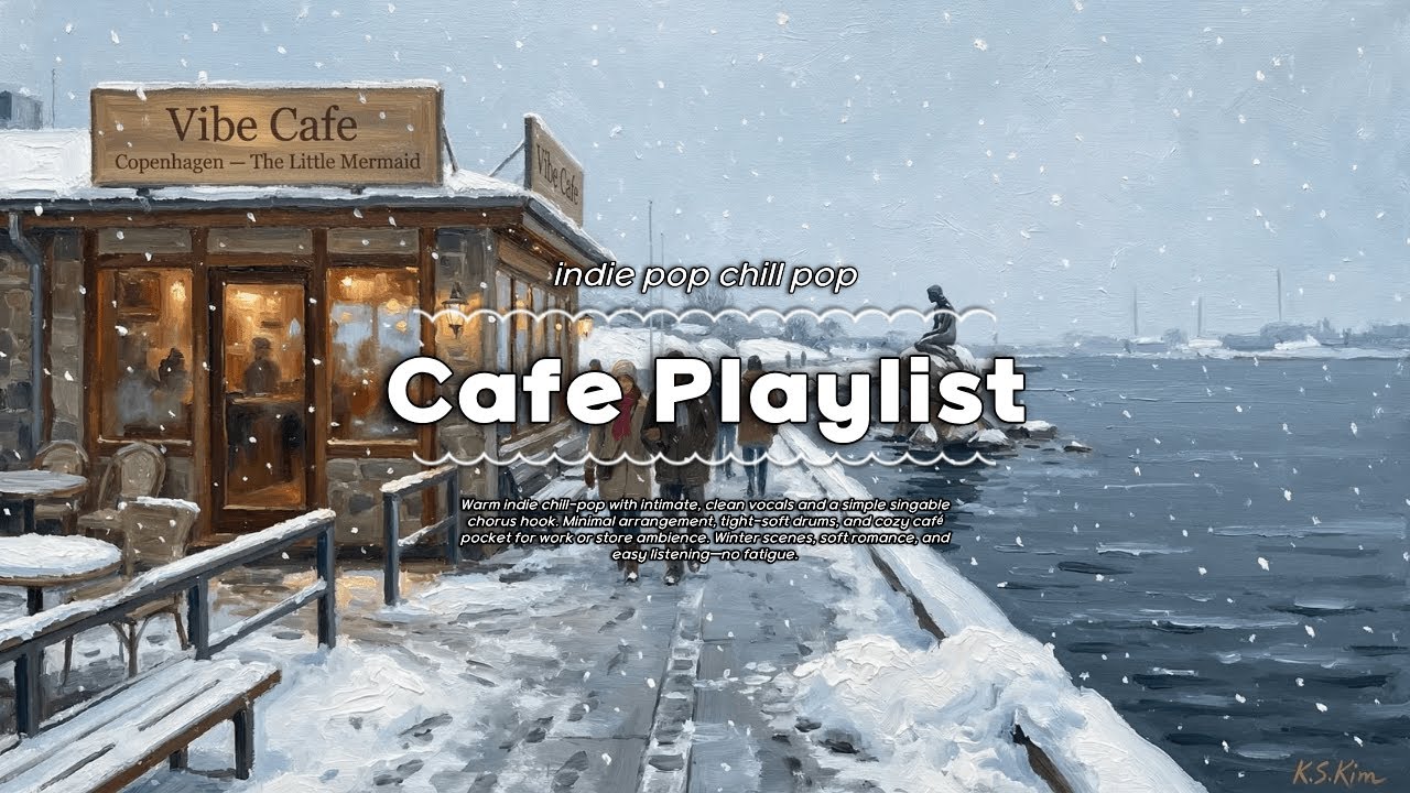 ☕ 잔잔한 카페 팝송 플레이리스트 ❄️ 포근한 작업용 인디 칠팝. 눈 내리는 코펜하겐 인어공주 동상 | Copenhagen | Indie Pop