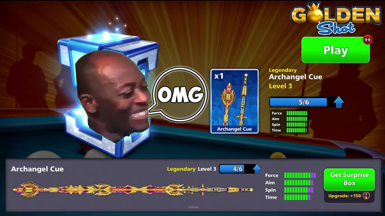 Can we do LEVEL MAX of ARCHANGEL CUE in 99 GOLDEN SHOTS? 8 Ball Pool - Gaming With K - Miniclip