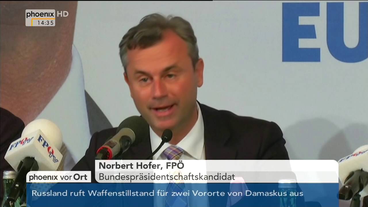 Bundespräsidentenwahl Österreich: Norbert Hofer zur Wahlniederlage am 24.05.2016