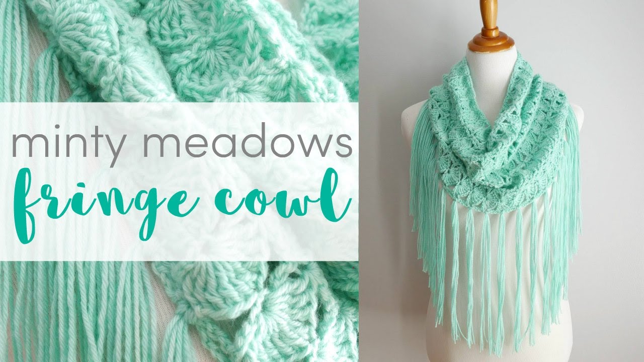 How To Crochet The Minty Meadows Fringe Cowl