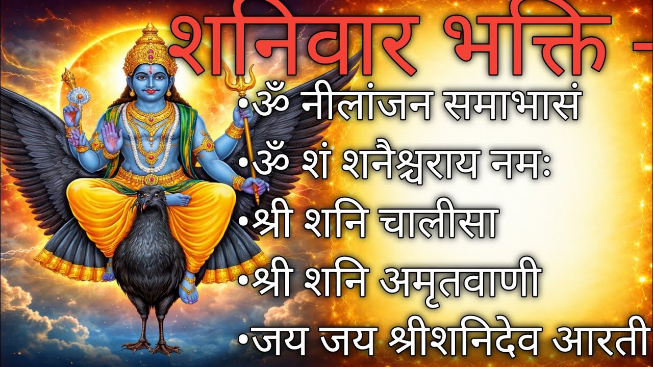 शनिवार स्पेशल-ॐ नीलांजन समभासम, ॐ शं शनैश्चराय,श्री शनि अमृतवाणी,श्री शनि चालीसा,श्री शनि देव आरती