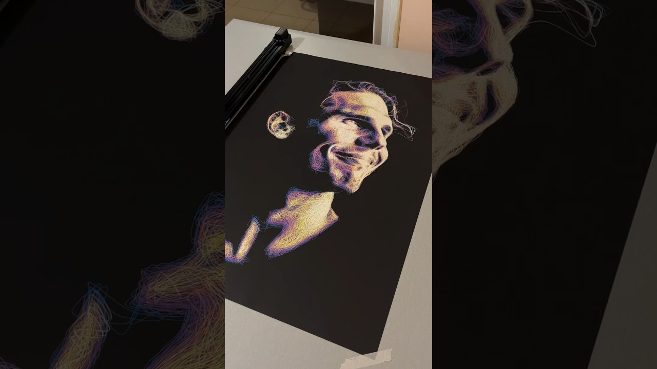 Pen Plotter Portrait. Rafael Nadal. Axidraw SE/A1. #axidraw #penplotter #art