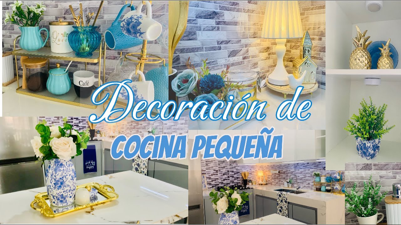 DECORACIÓN COCINA pequeña /color azul/ verano/ decora conmigo tu cocina 