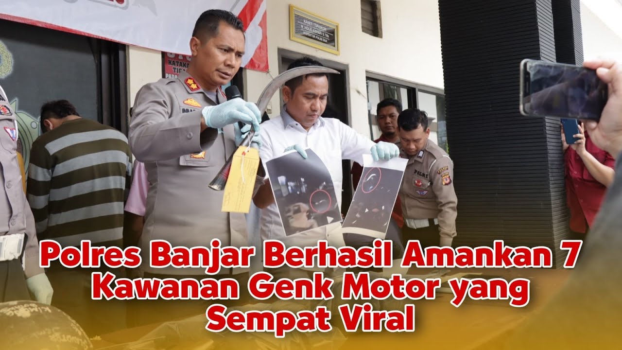 SEMPAT VIRAL DI MEDIA SOSIAL, 7 KAWANAN GENK MOTOR DIAMANKAN OLEH TIMSUS POLRES BANJAR