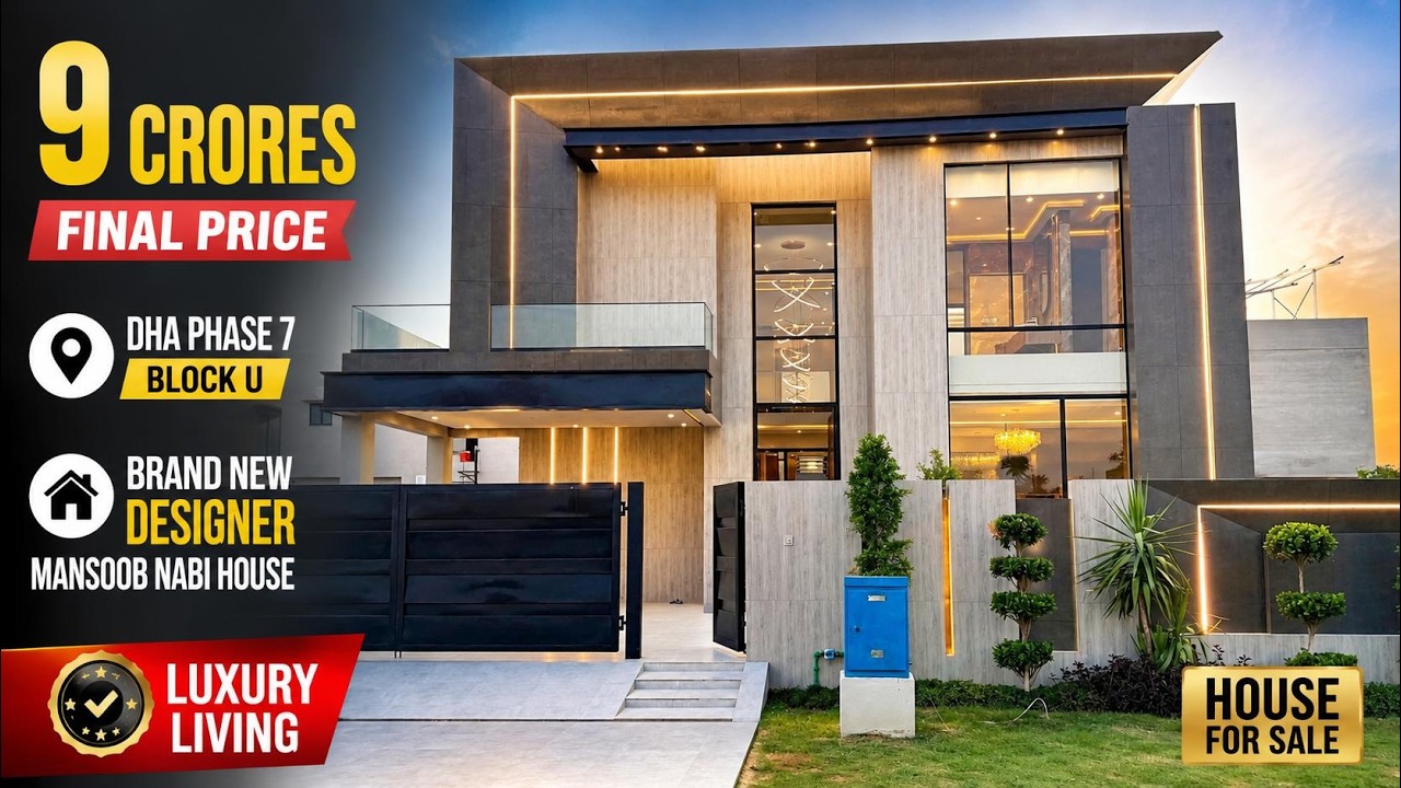 1 Kanal Budget House for Sale in DHA Phase 7 Block U | Designed by Mansoor Nabi | PKR 9 Crore